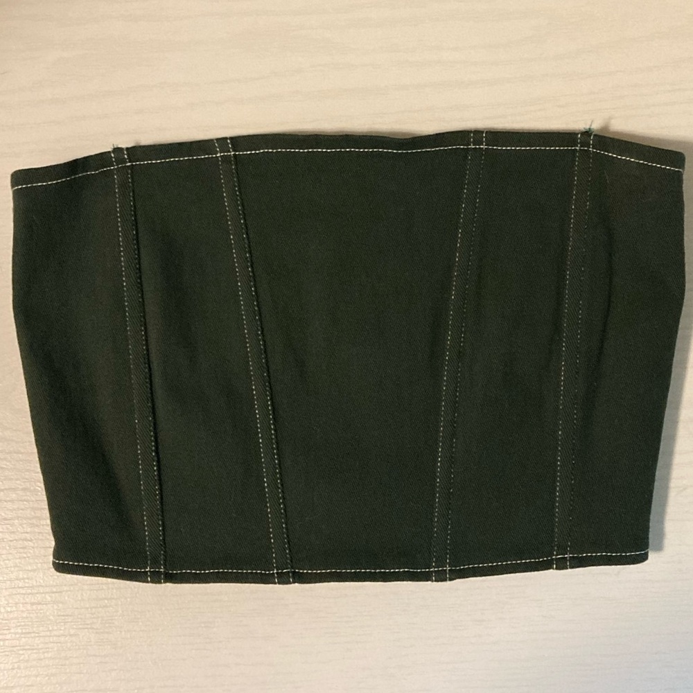 Edit By Nine Green Denim Crop Top